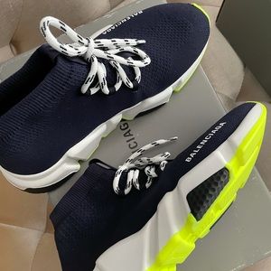 Balenciaga Speed Lace-Up Sneakers (Navy)